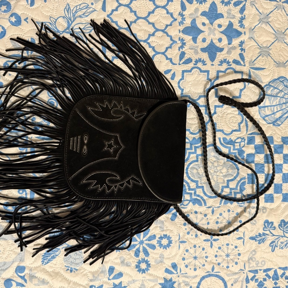 Black Fringe Crossbody Bag